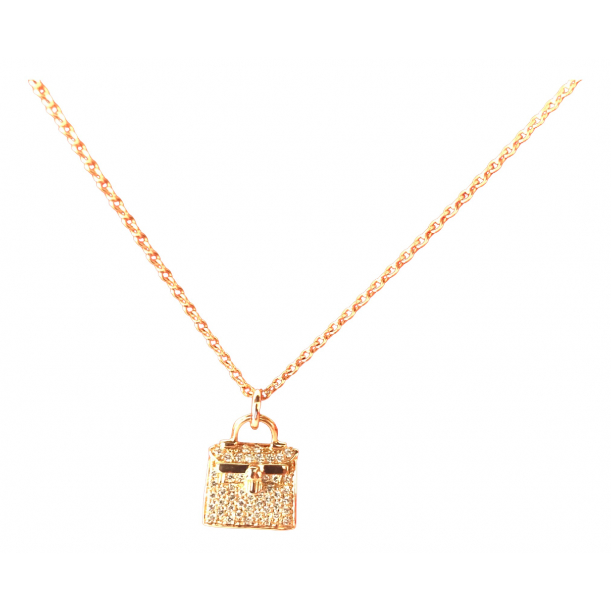 Kelly pink gold necklace Hermès Pink in 
